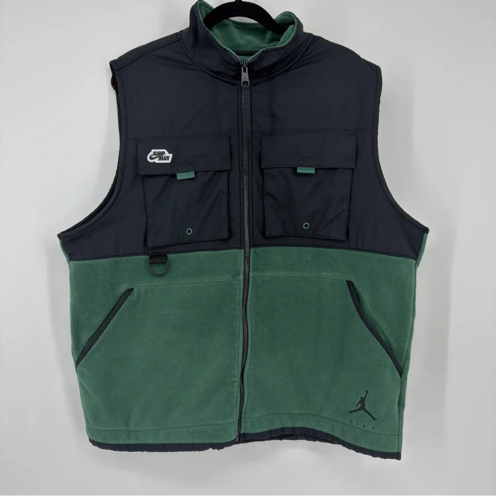 Nike Air Jordan Jumpman Fleece Utility Vest Mens Large‎ Green